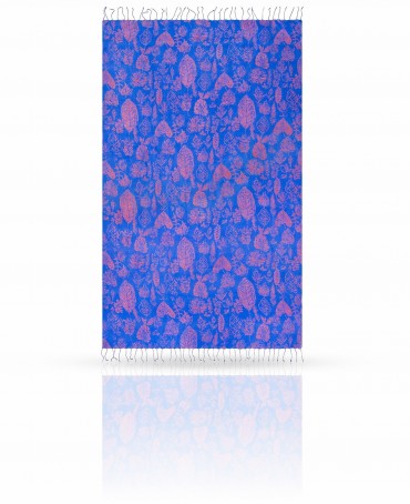 Палантин Женский S20-LEAF/BLUE